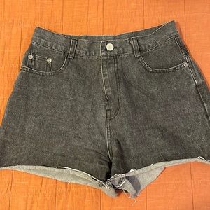 Black high waisted jean shorts